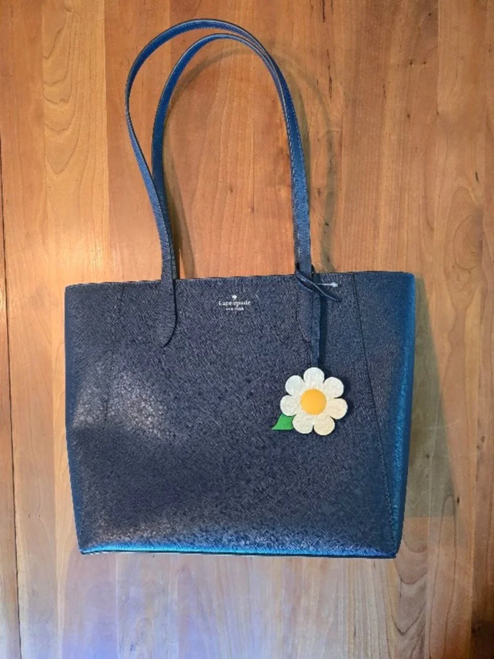 NWT Kate Spade Dana Tote Parisian Navy with Flower Accent